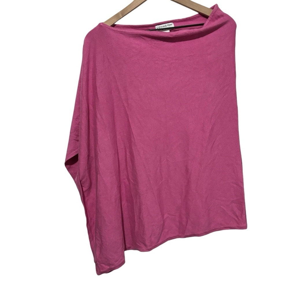Covington Pink Cashmere Angora Blend Poncho Cape One Size Cozy Sweater